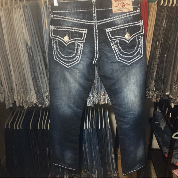 SOLD! Straight SuperQT in “DEEP LAGOON” wash True Religion size 30x32 unaltered! - Picture 2 of 7